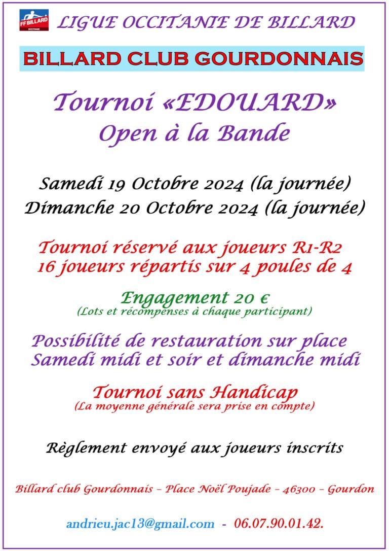 Affiche tournoi Edouard 2024